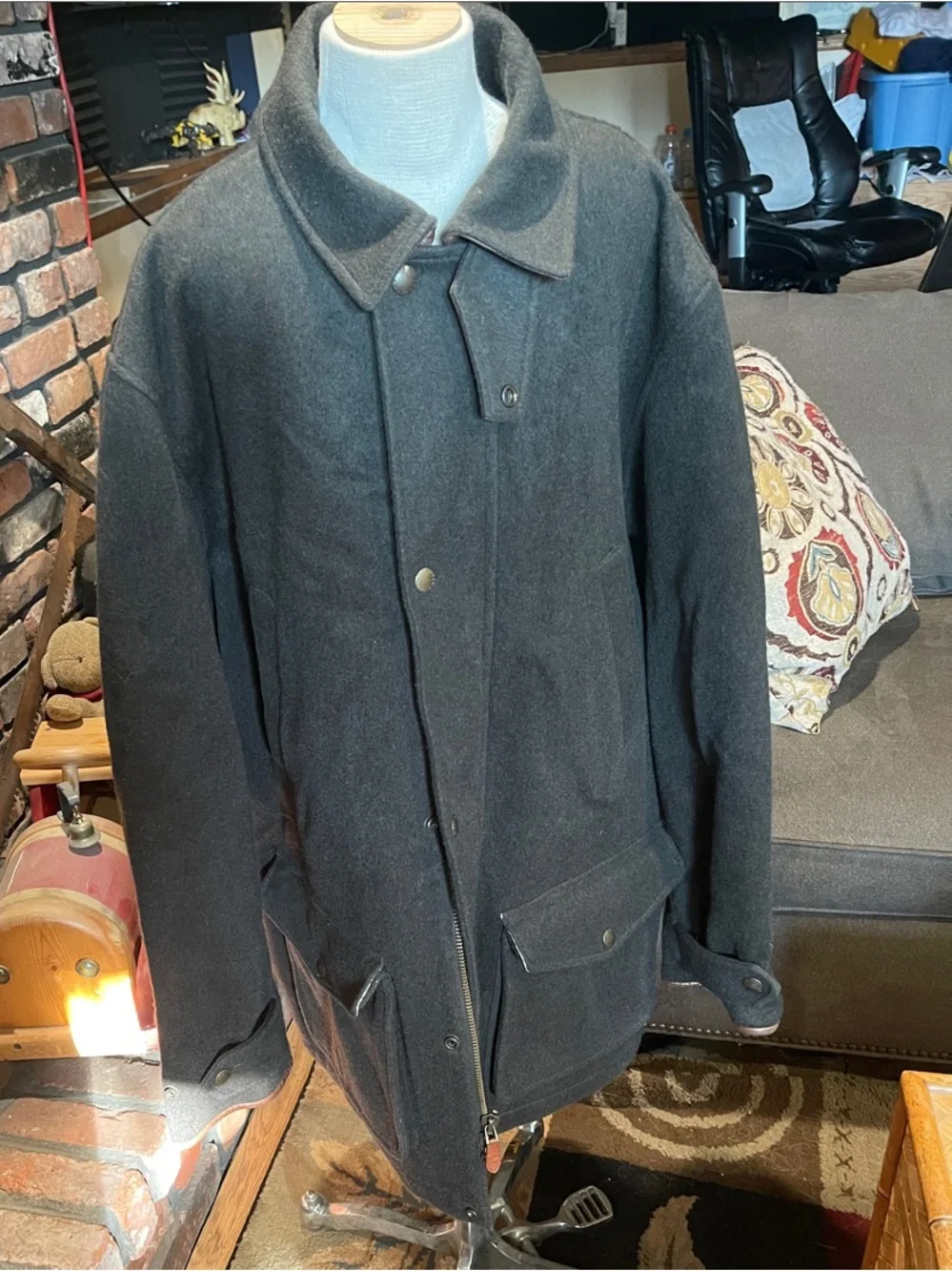 Polo by Ralph Lauren Men's Hunter Green Wool Pea Coat size Medium